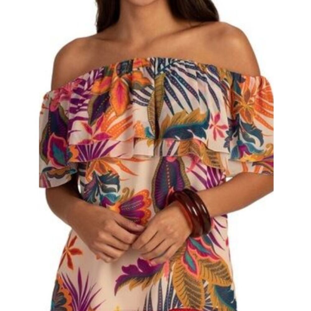 Trina Turk Women's Multi Agua Caliente Resort Wear Top Size L